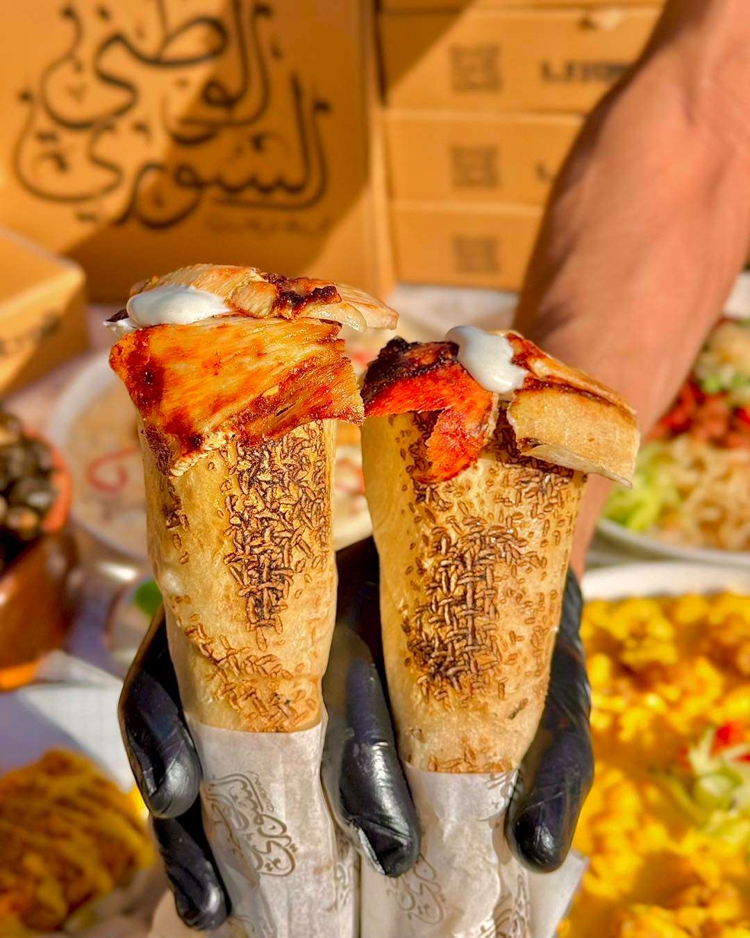 ساندوتش شاورما فراخ